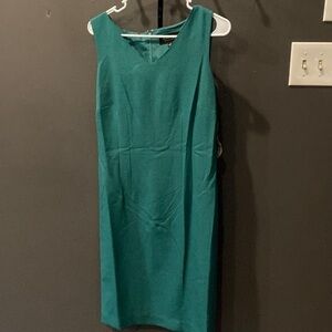 Evan Picone black label beautiful belted green sleeveless dress size 8 NWT